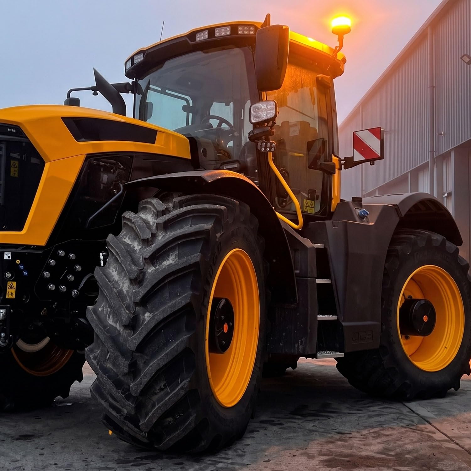 LED Rundumleuchte 12V 24V mit DIN-Stecker – Drehlicht Orange für Traktor, Auto, LKW – ECE R65 R10 Straßenzulassung, IP67, 3 Blitzmuster, Rundumlicht Warnleuchte