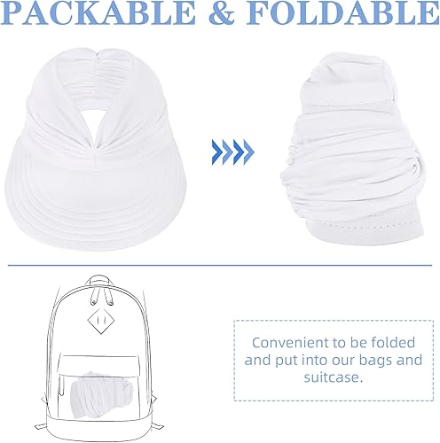 Miniatura 5 de Zando Sombrero de visera para mujer, sombrero de ala ancha para mujer, protección UV, sombreros de playa de verano para mujer, viseras deportivas