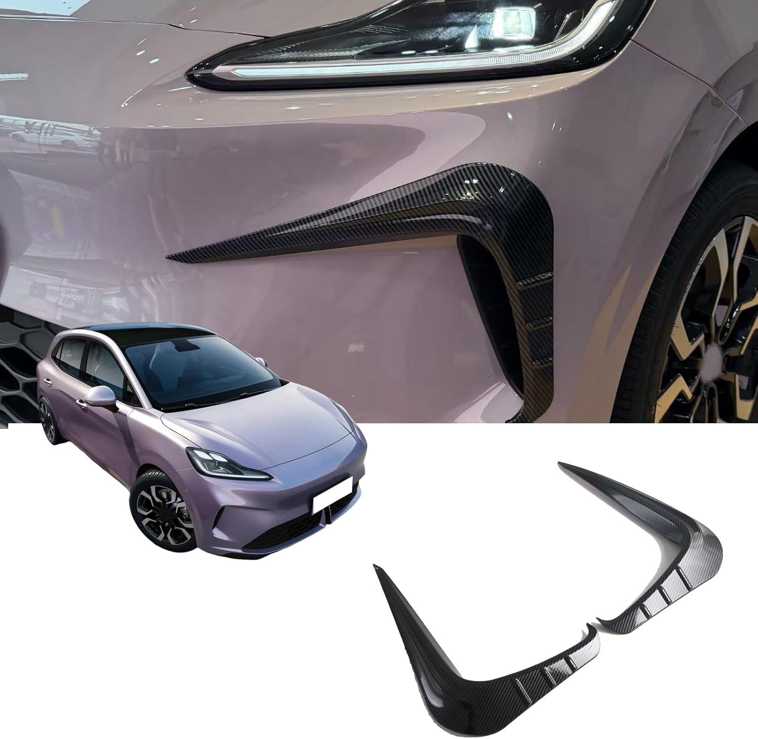 Car Headlight Eyebrow Covers,for MG 3 2023 2024 2025 Accessories, 2PCS Set Easy Stick-On Installation, Providing a Long-Lasting, Like-New Appearance. (Black)