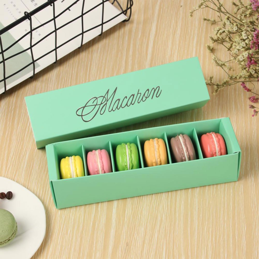 Aparts Macaron Box, Chocolate Container, Cookie Holder, Hold 6 Macarons 10 Packs Gift Boxes without Macaron ?Green?