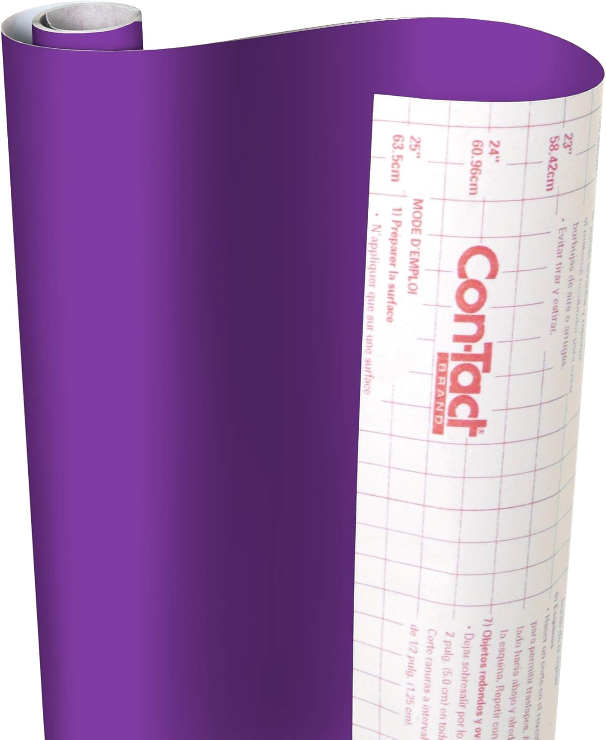 Con-Tact Brand Creative Covering, Self-Adhesive Shelf Liner, Multi-Purpose Vinyl Roll, Easy to Use and Apply, 18'' x 16', Purple Purple 1.8"W x 18"L
