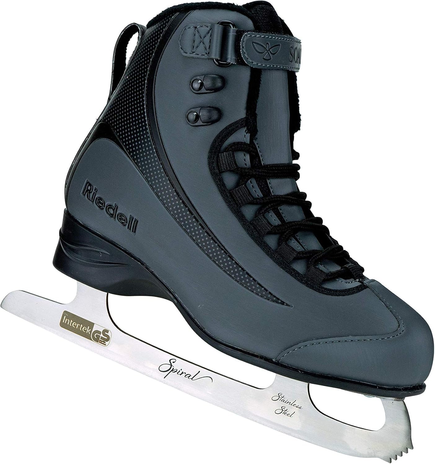 Riedell Soar Ice Skates for Men and Women - Sleek Insulated Skate Shoes with Foam-Backed Velvet Lining, PVC Soles, and Smooth Stainless Steel Blades