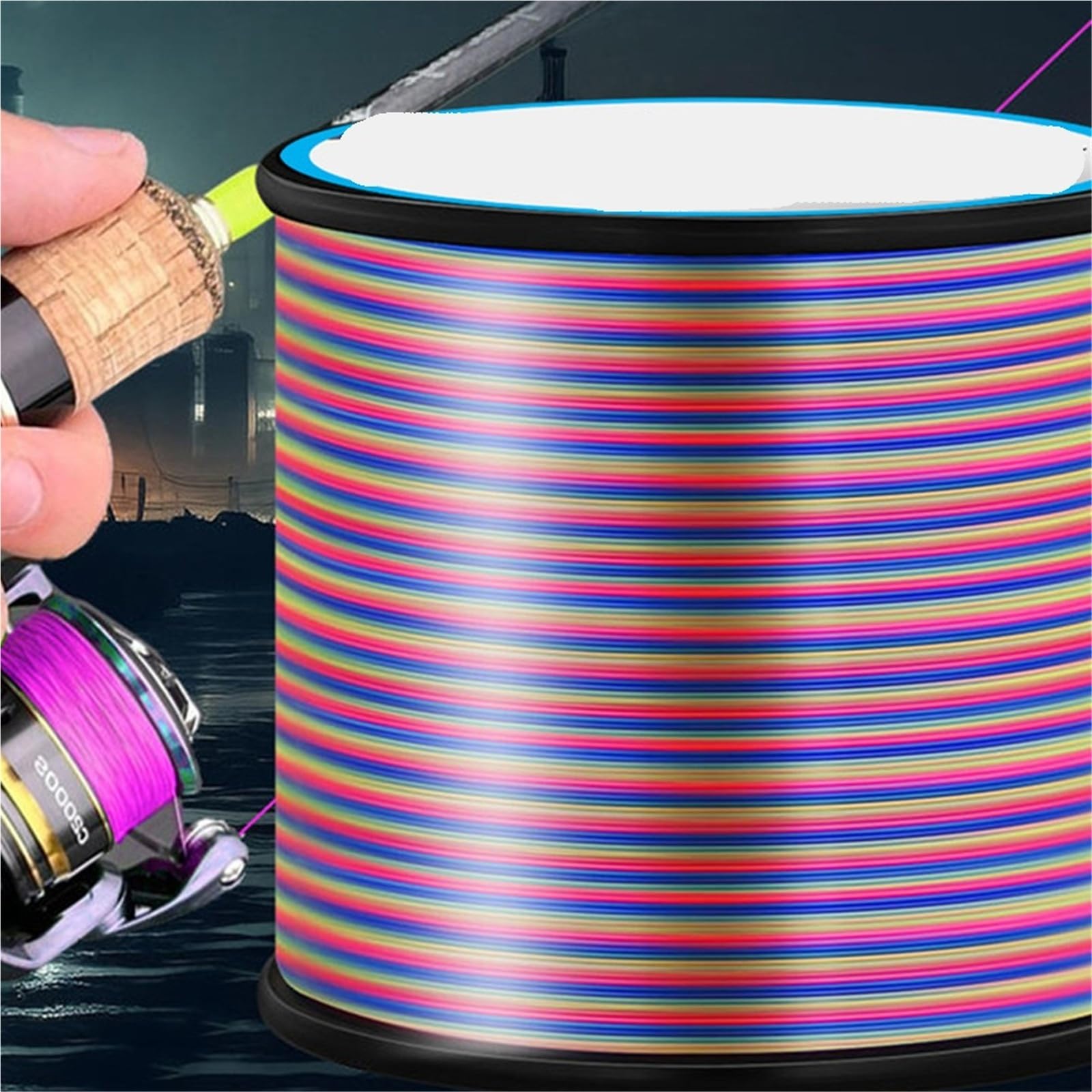 Ligne de pêche Solide en Nylon monofilament Multicolore, 500M 1000M 3000M(Multicolor,3000M-0.400-28LB)