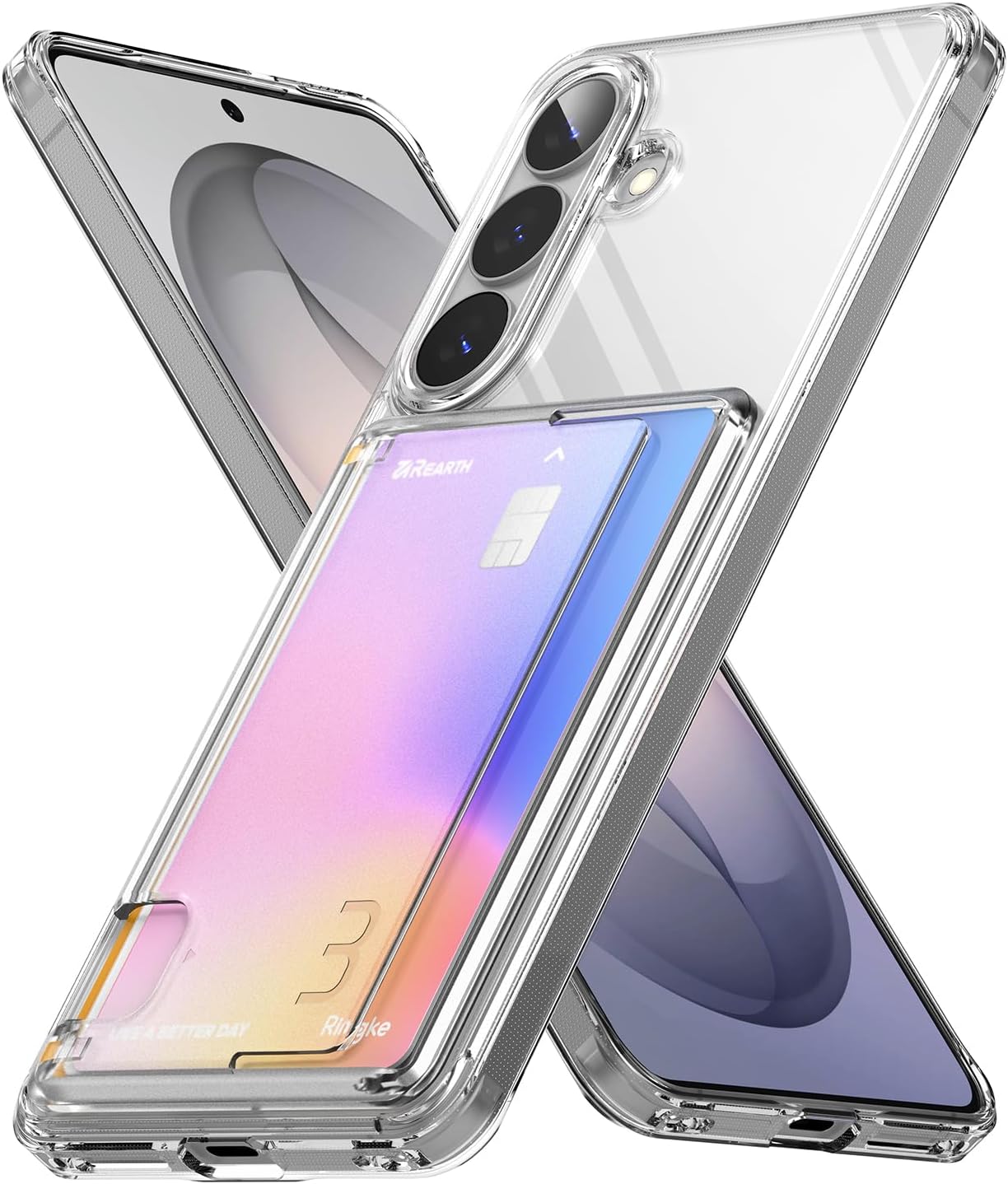 Ringke Fusion Card for Samsung Galaxy S26 Case [Transparent Wallet] Hold Up to 3 Cards, Built-in Cardholder Phone Cover for Women, Men - Clear