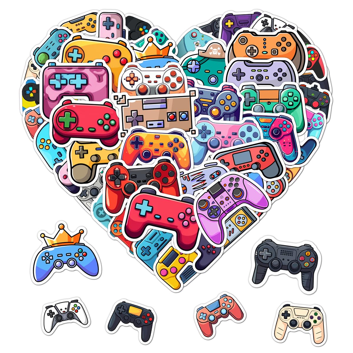 Pack 50 Pcs Retro Gaming Stickers for Water Bottles Waterproof Laptop Luggage Computer Scrapbooking Teens Adults Girls Boys Cute Funny Aesthetic