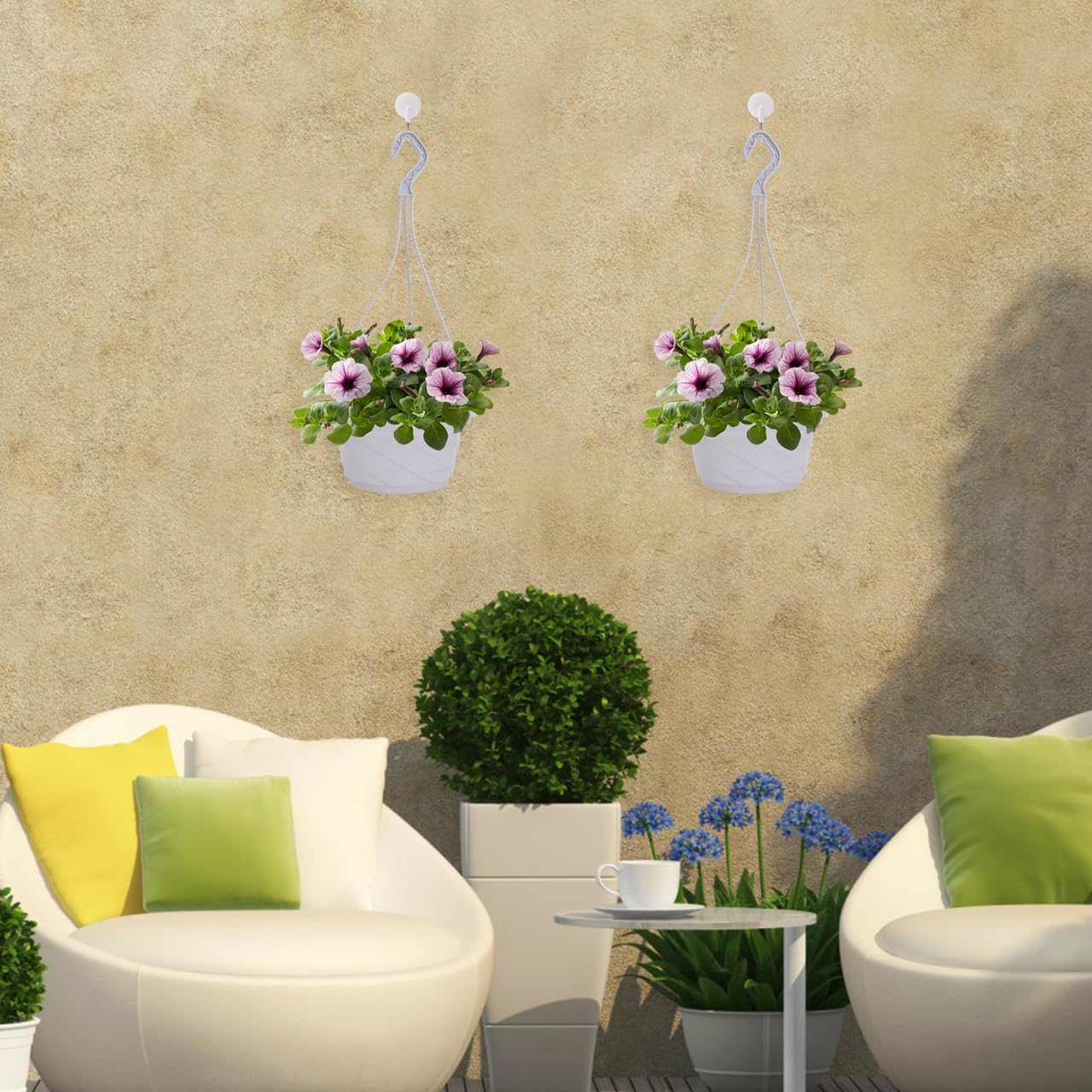 Toddmomy Lot de 10 pots de fleurs en plastique à suspendre pour extérieur et intérieur (blanc)