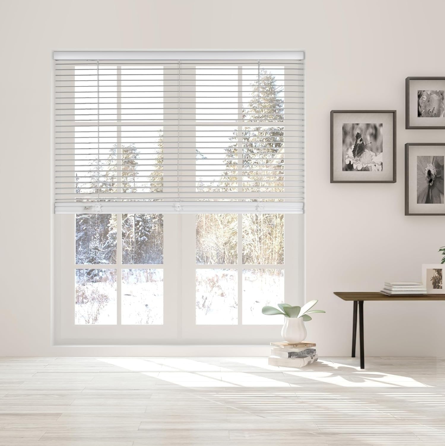 Blinds Custom Venetian Blinds for Windows Cordless Vinyl Blinds Horizontal Window Blinds Aluminum Blinds Blinds & Shades for Indoor & Ourdoor by White.67 W x 76" H
