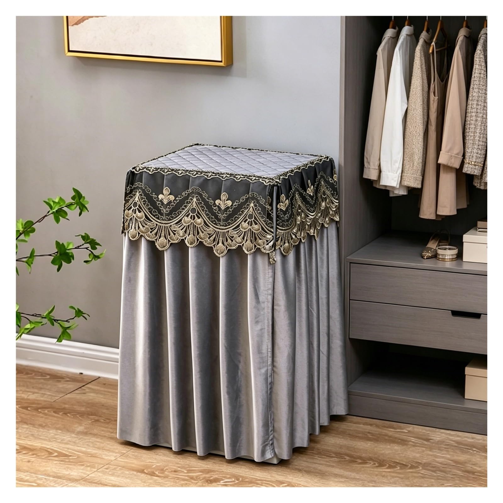 Chzdpp Grey Custom Safe Cover For Appliances/Bedside Table, Dust & Water Proof Safe Covers With Reinforced Seam, Washable Wine Refrigerator Cover For Home Use(,60X45x100cm/24X18x39in)