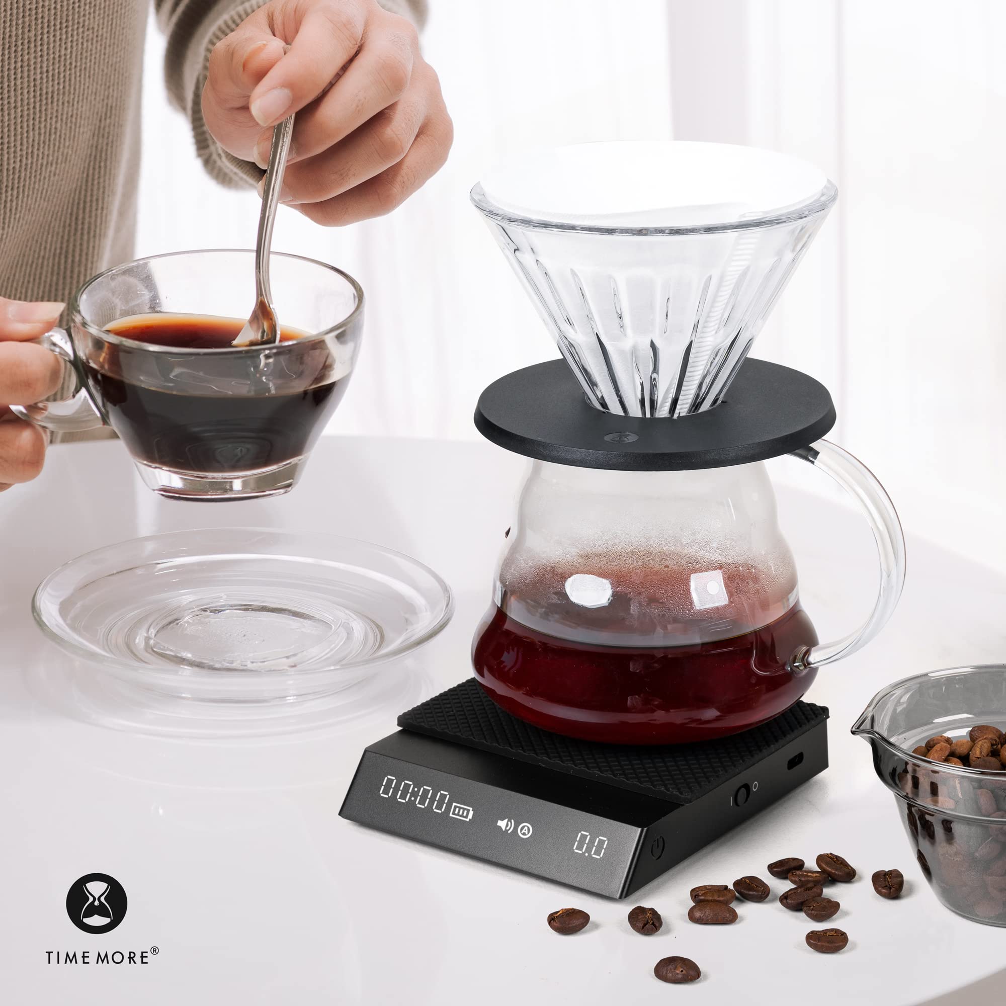 TIMEMORE Coffee Scale with Timer, Espresso Scale with Flow Measurements