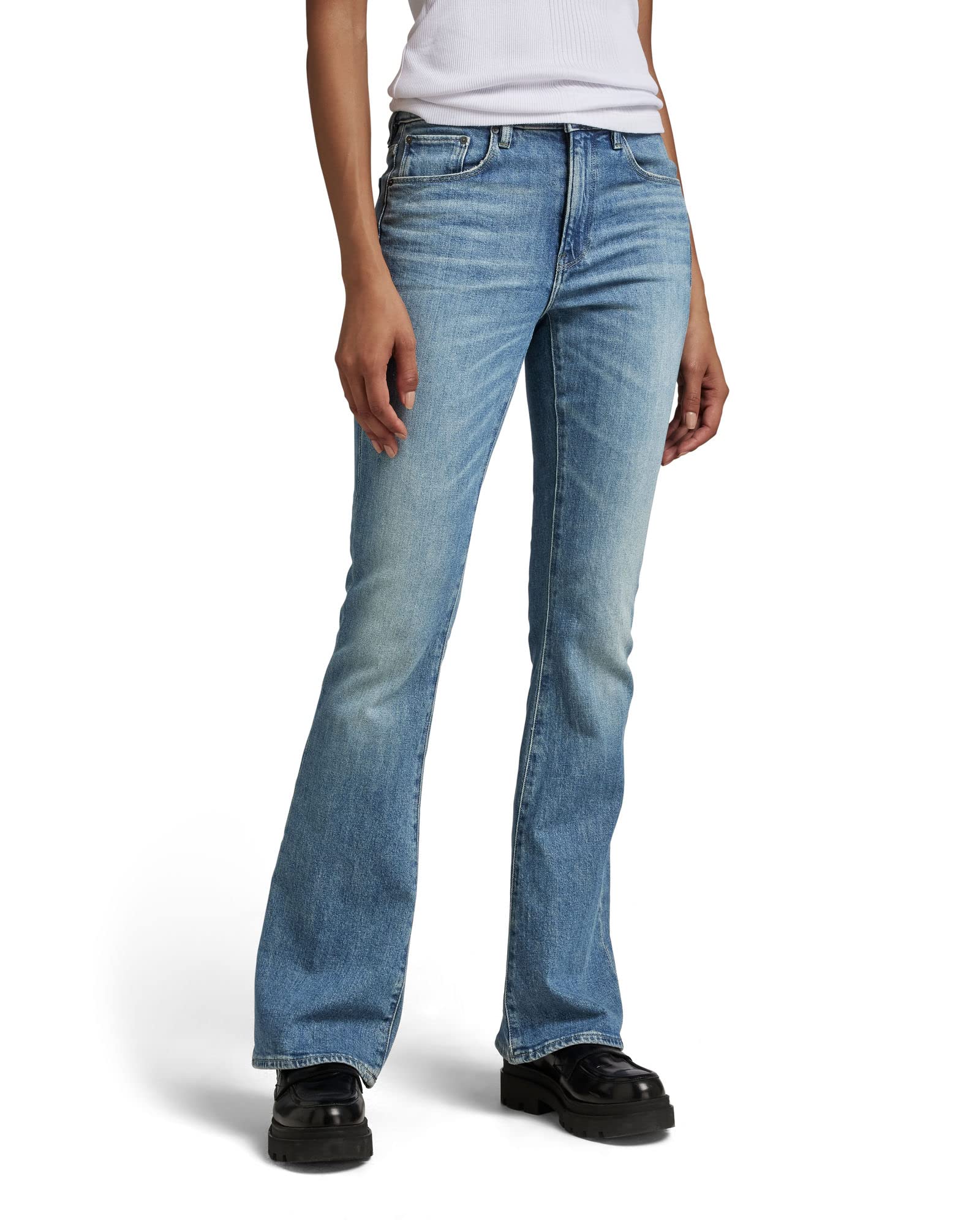 G-STAR 3301 Flare Jeans Skinny Flare Women's , Blue (Antique Faded Blue Opal D21290-b767-d344) , 26W / 32L