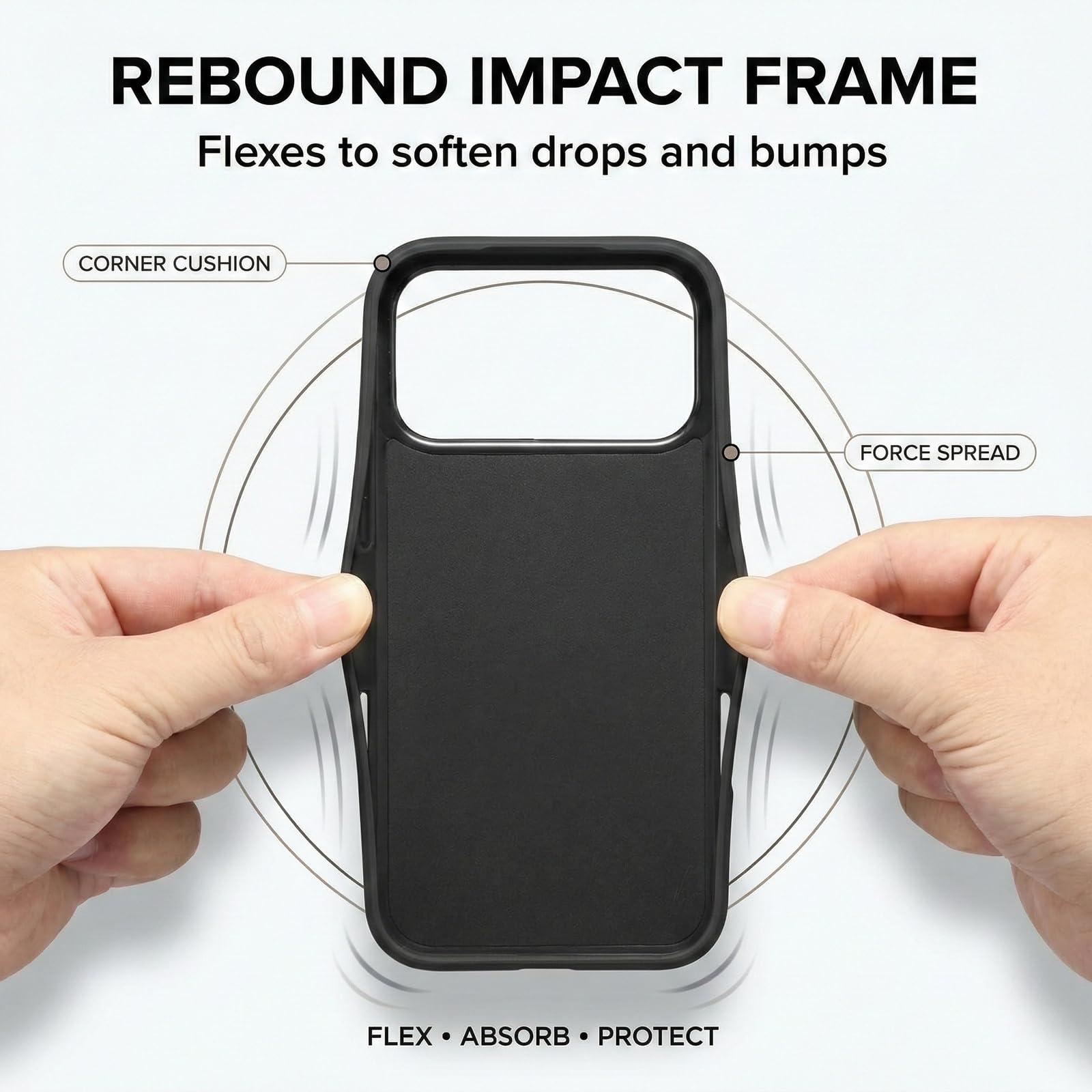 Coque Magnétique pour iPhone 18 Pro Max, Dos PU Texturé, Noir