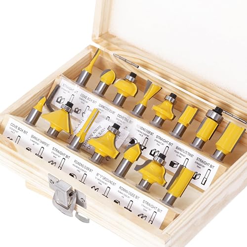 Milling Cutter Set for Router 15 Pieces, Wood Milling Bit…