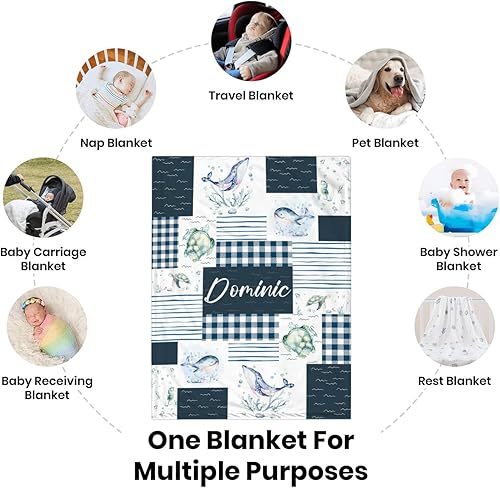 Miniatura 7 de Manta de bebé personalizada para niñas y niños, manta de bebé personalizada con nombre, mantas personalizadas con nombre para niños, manta de