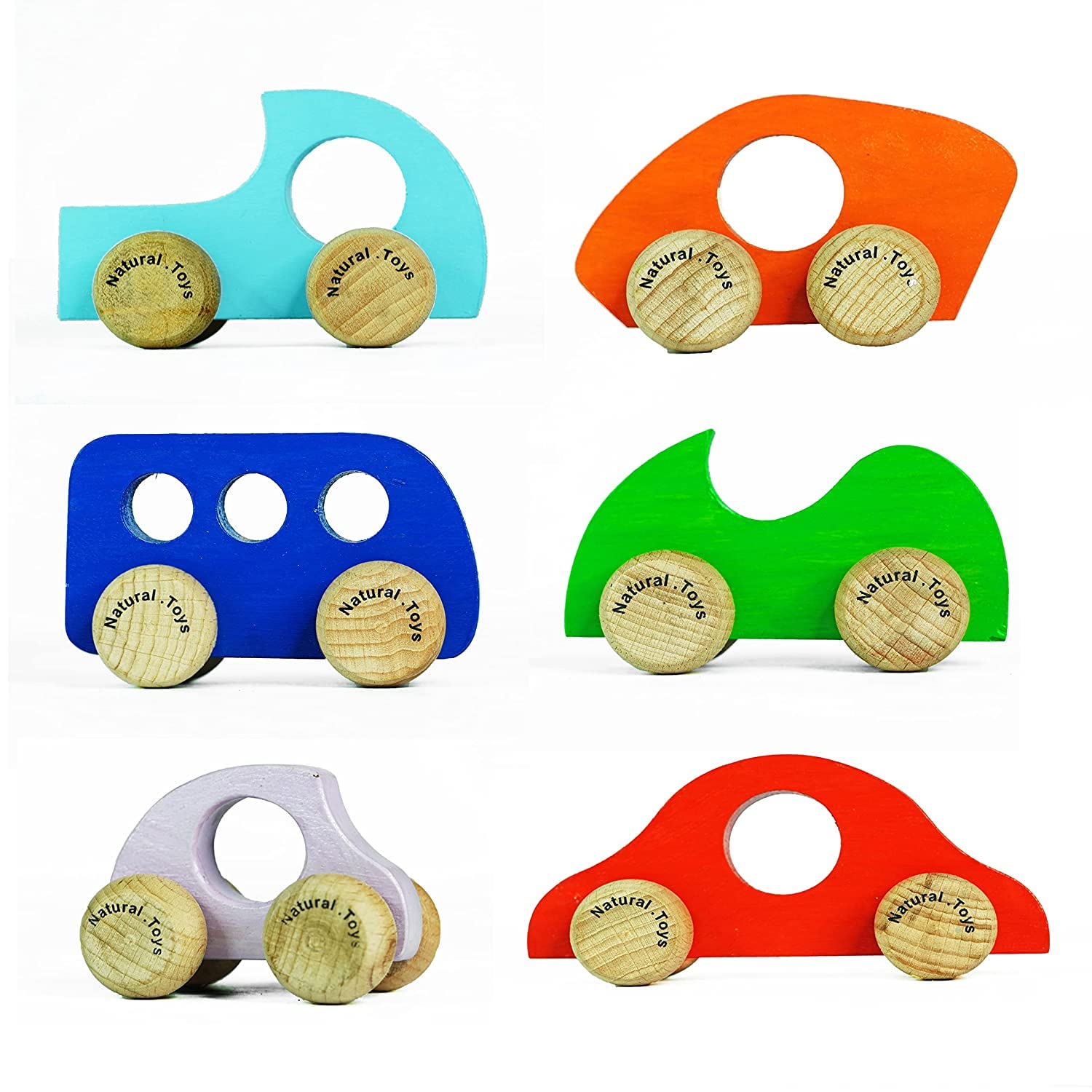 Natural.Toys Wooden Car Toy Push Pull Toy Car Wooden Bus Wooden Truck Toy Car Combo Set-image-33