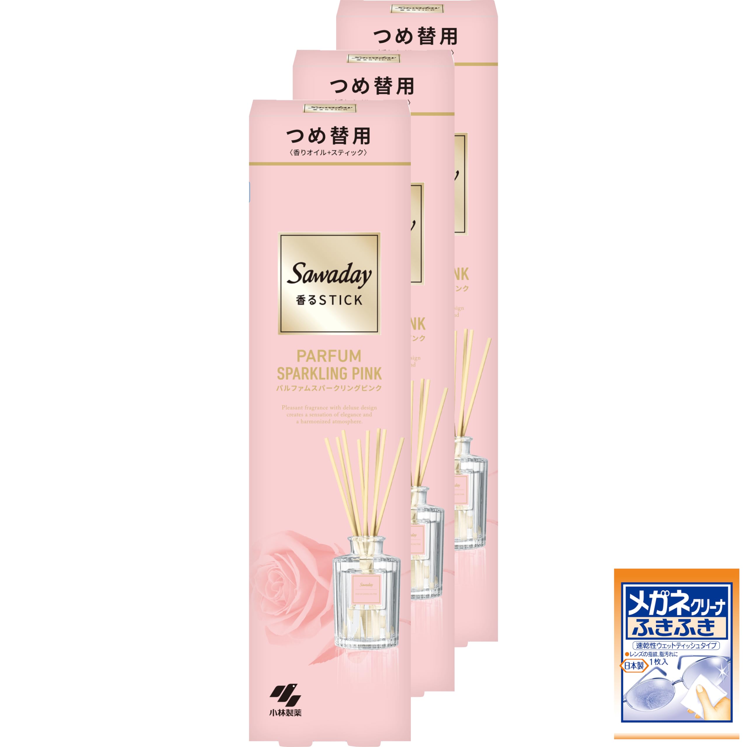 サワデー香るスティック 【まとめ買い】つめ替用パルファムスパークリングピンク 7…