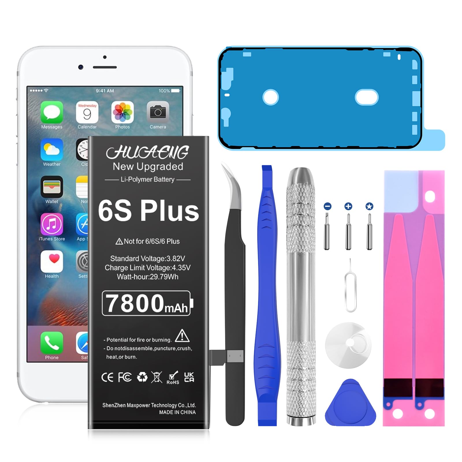 iPhone6s plus シルバー　バッテリー100% Amazon.com: BEBAT Replacement for iPhone 6s Plus Battery, 5000mAh