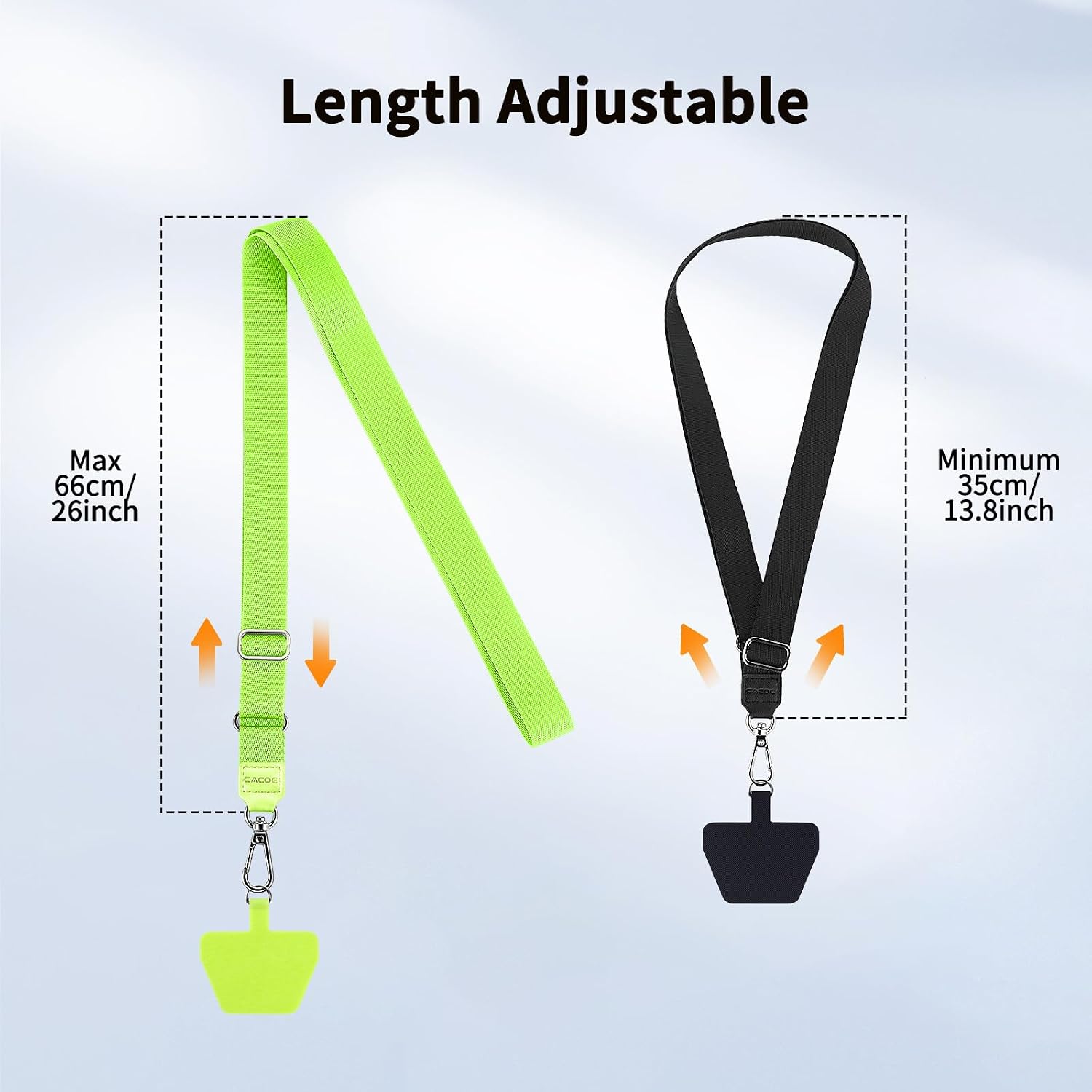  Phone Lanyard, Black+Green, 2 Pcs thumbnail