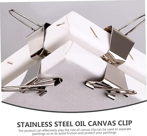 Miniatura 7 de 6 clips de lona adhesivos para alambre, lienzos húmedos, clip de marco de pintura al óleo, clip de separación para marco seco y húmedo, divisor de