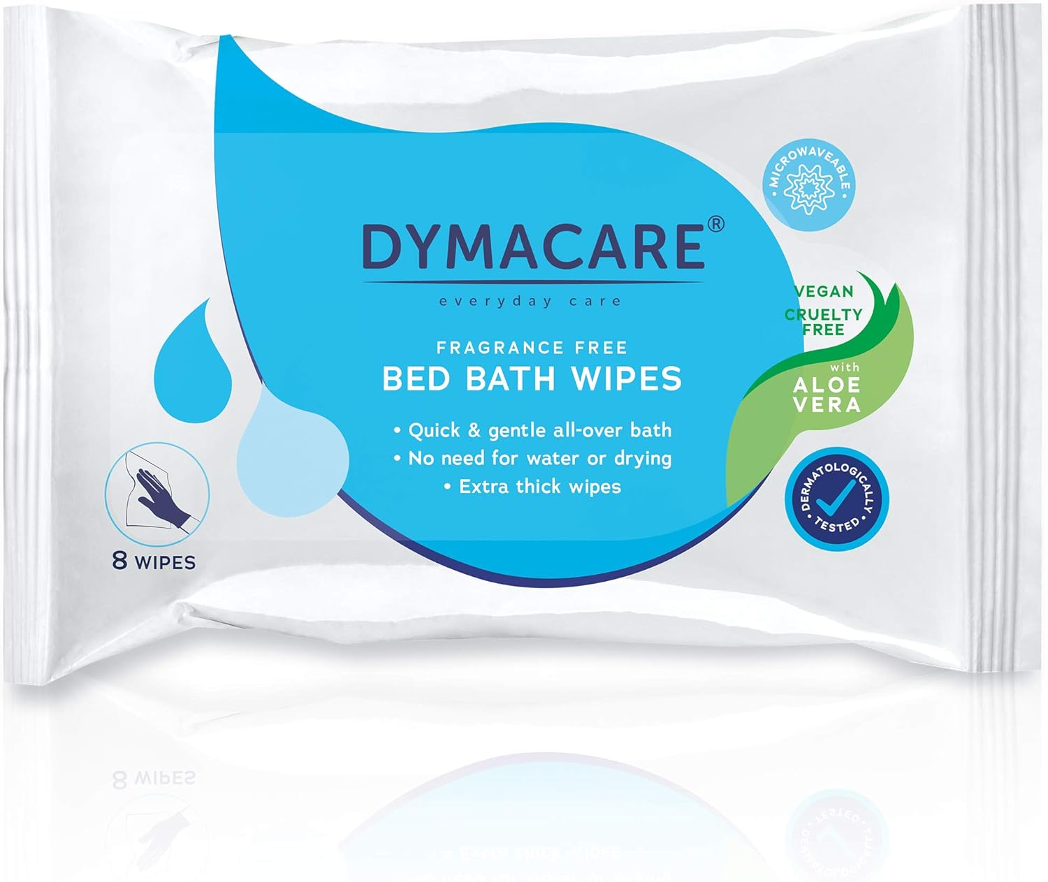 DYMACARE Unfragranced Bed Bath Wipes Premium Unscented Skin Cleansing