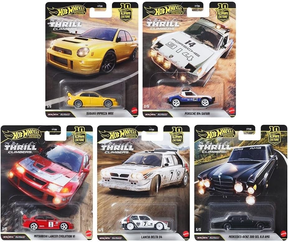 1:64 Diecast Model Car Compatible with Hot Wheels Car Culture 2025 "Silhouettes G Case Set of 5 Cars, FPY86-961G