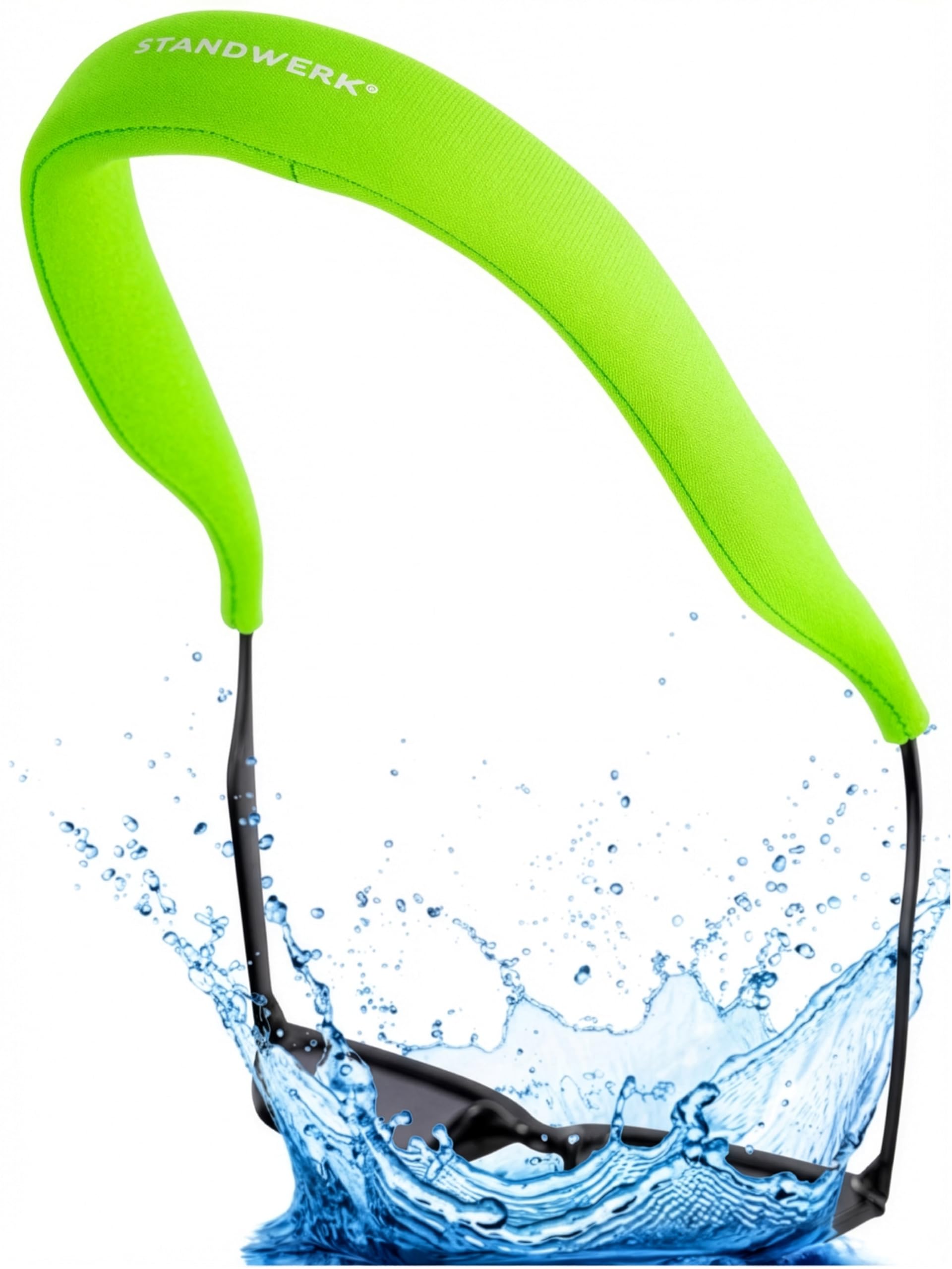 STANDWERK® Brillenband Schwimmfähig [bis 45 g] Brillenband Sport - Für sicheren Halt deiner Sonnenbrillen beim Wassersport, Segeln, Kajak & Schwimmen - Sportbrillenband aus Neopren
