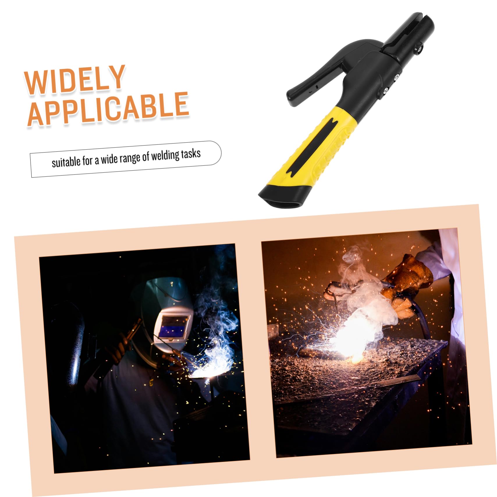 OSOLADY Welding Clamp Stick Electrode Holder Welding Ground Clamp Welding Electrode Holder Lead Welding Rod Holder Electrode Clamp Stick Electrode Pick up Tool Welders Tool Yellow Copper