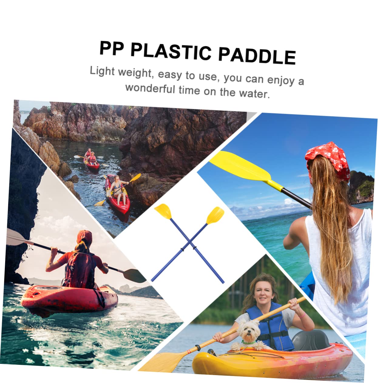 Veemoon Pagaie de Bateau Détachable PP, 1 Paire pour Kayak et Canoë