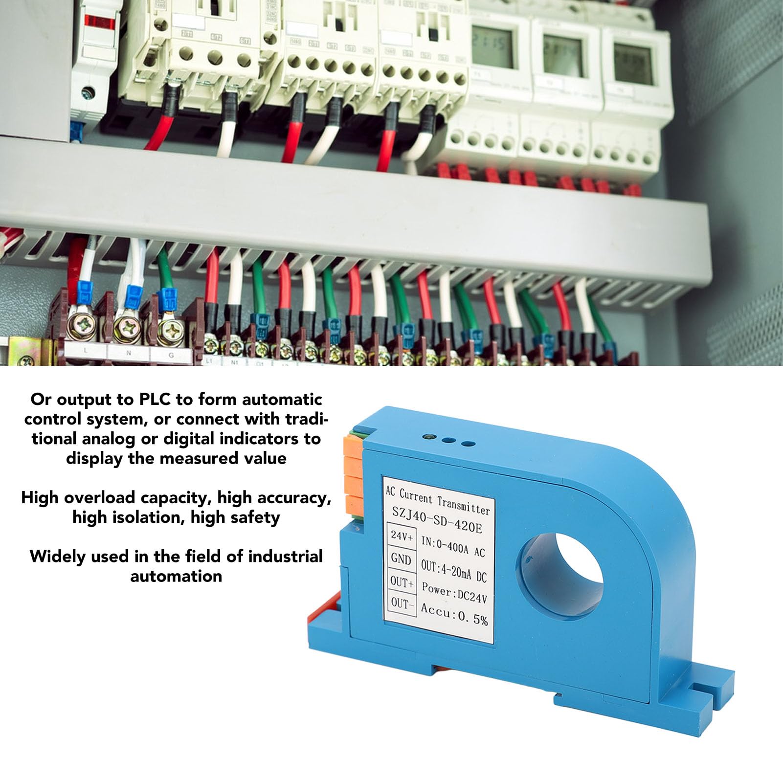 AC Stromwandler 4-20mA Ausgang Stromsensor Sender Transformator Isolierte Messung für SPS Steuerung Industrielle Automatisierung