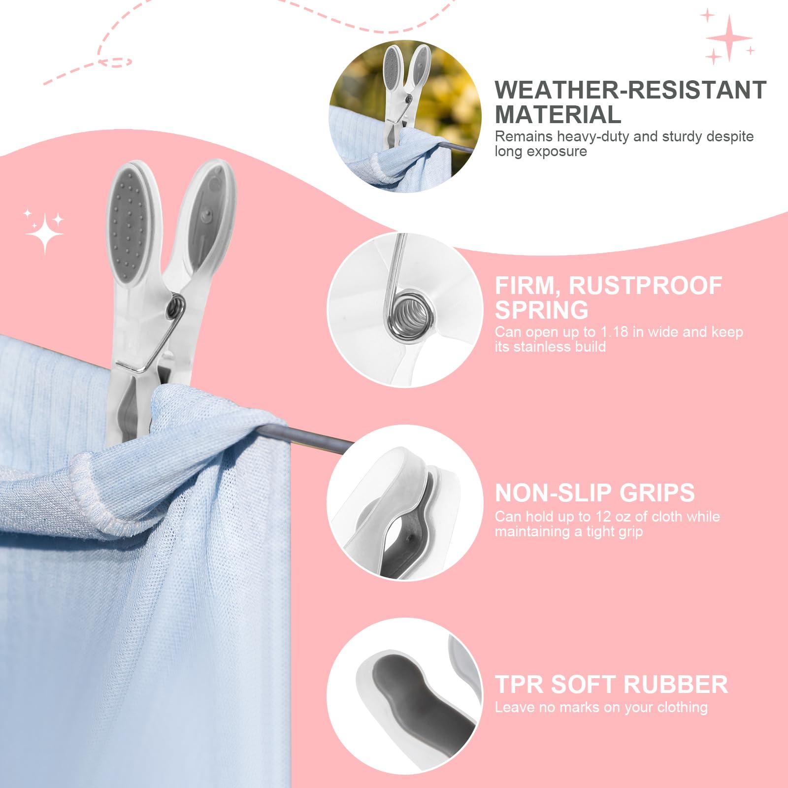 Romon Pince A Linge Lot De 30, Pinces à Linge Rouge Vert