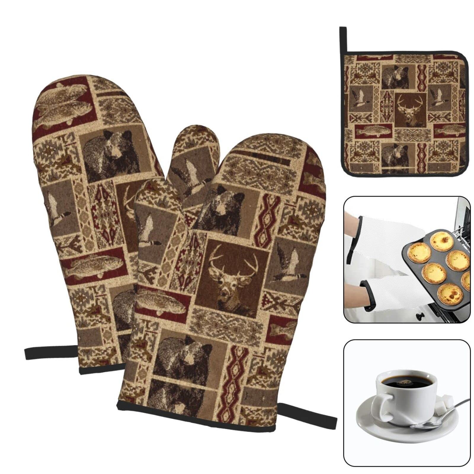 Lot De 2 Maniques Avec Poche Pour Cuisine - Résistantes à La Chaleur