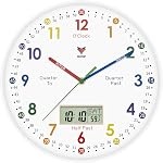 Foxtop Silent Kids Wall Clock 12 Inch Non-Ticking Battery Operated Colorful Decorative Clock for Children Nursery Room Bedroom School Classroom - Easy to Read (Colorful Numbers, 12 inch)