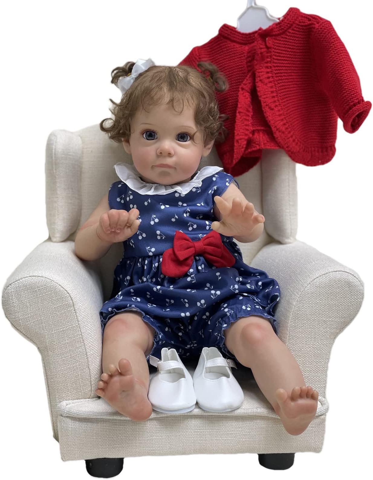 55cm Reborn Baby Doll Girl 22inch Realistic Newborn Doll Blond Hair Toddler Birthday Christmas Children Toy