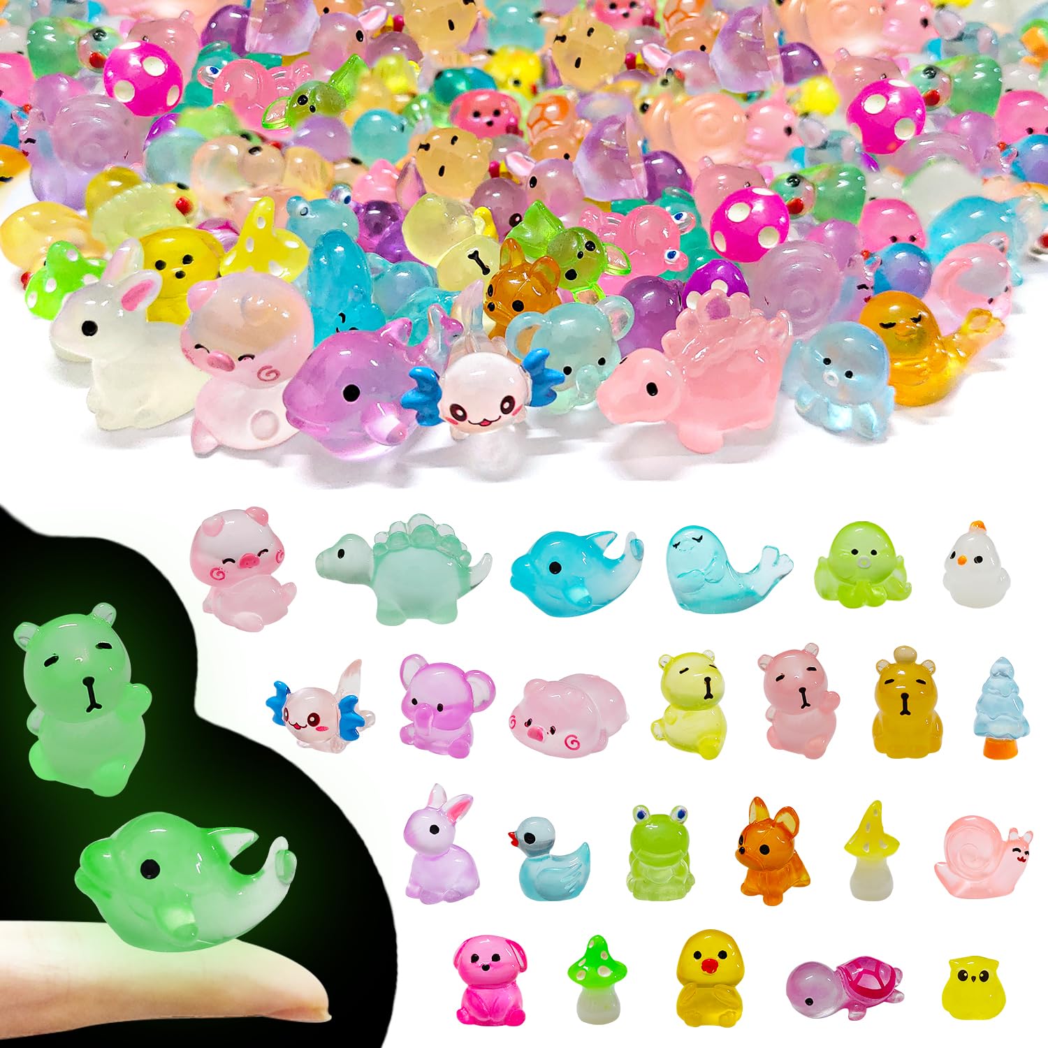 Meediock 105 Pcs Mini Resin Animals 25 Styles Bulk to Hide - dollhouse accessories | Mubboo