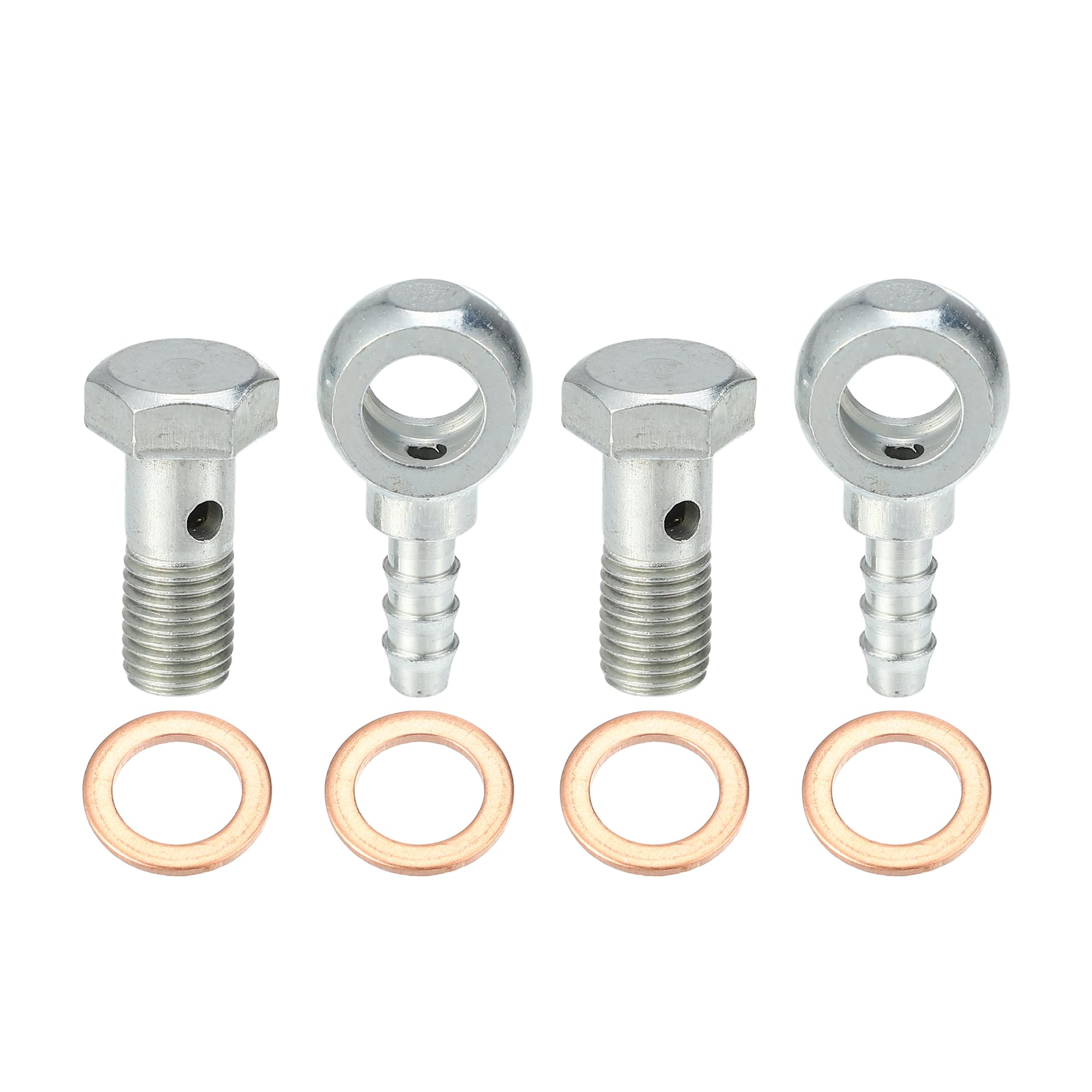 8 Pezzi Raccordo Linea Carburante 6mm ID/OD - Adattatore Universale In Metallo Con Viti E Rondelle Per Impianti Freni, Aria E Carburante