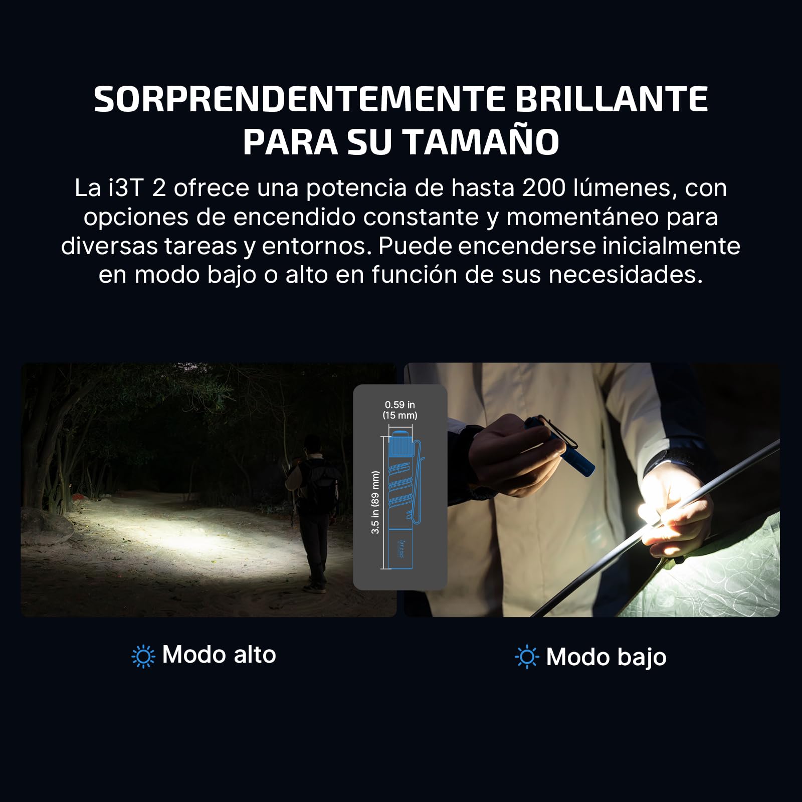 OLIGHT I3T 2 EOS LED Linterna Llavero,Mini Linterna,Antorcha Pequeña Luz Portátil de Alta Potencia,200 Lúmenes,con 2 Modos de Luz,Batería AAA Alkaline Incluida(Azul)