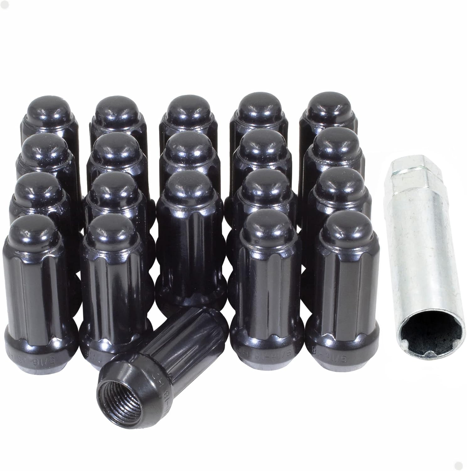 Lot De 20 écrous De Roue M14x1.5 - Hauteur 1.5 Pouce, Finition Chrome, Acier Allié