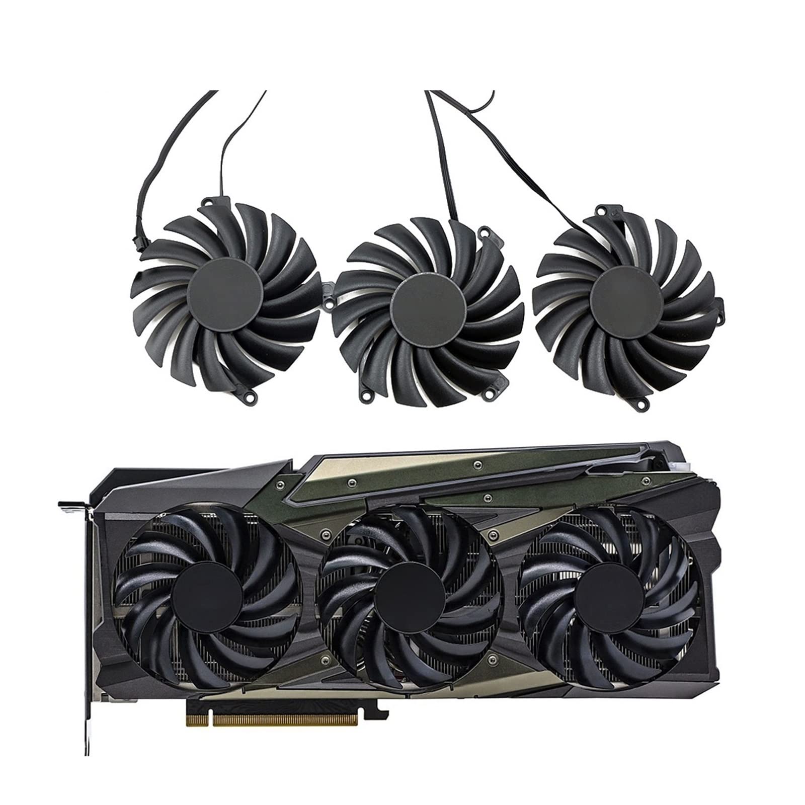 YALLS CF-12910S 85mm RTX3080 RTX3070 reemplazo Compatible for INNO3D RTX 3070 3070Ti 3080 3080Ti 3090 ICHILL X4 OC Tarjeta gráfica Ventilador de refrigeración (Color : 3PCS)