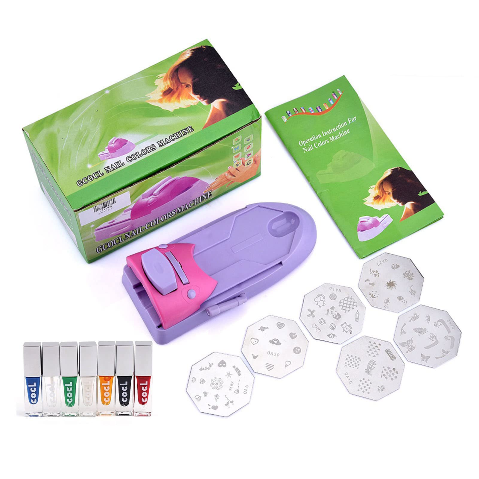Macchina per stampante per unghie, macchina stampa portatile per nail art, facile usare per fai te (macchina con olio stampa)