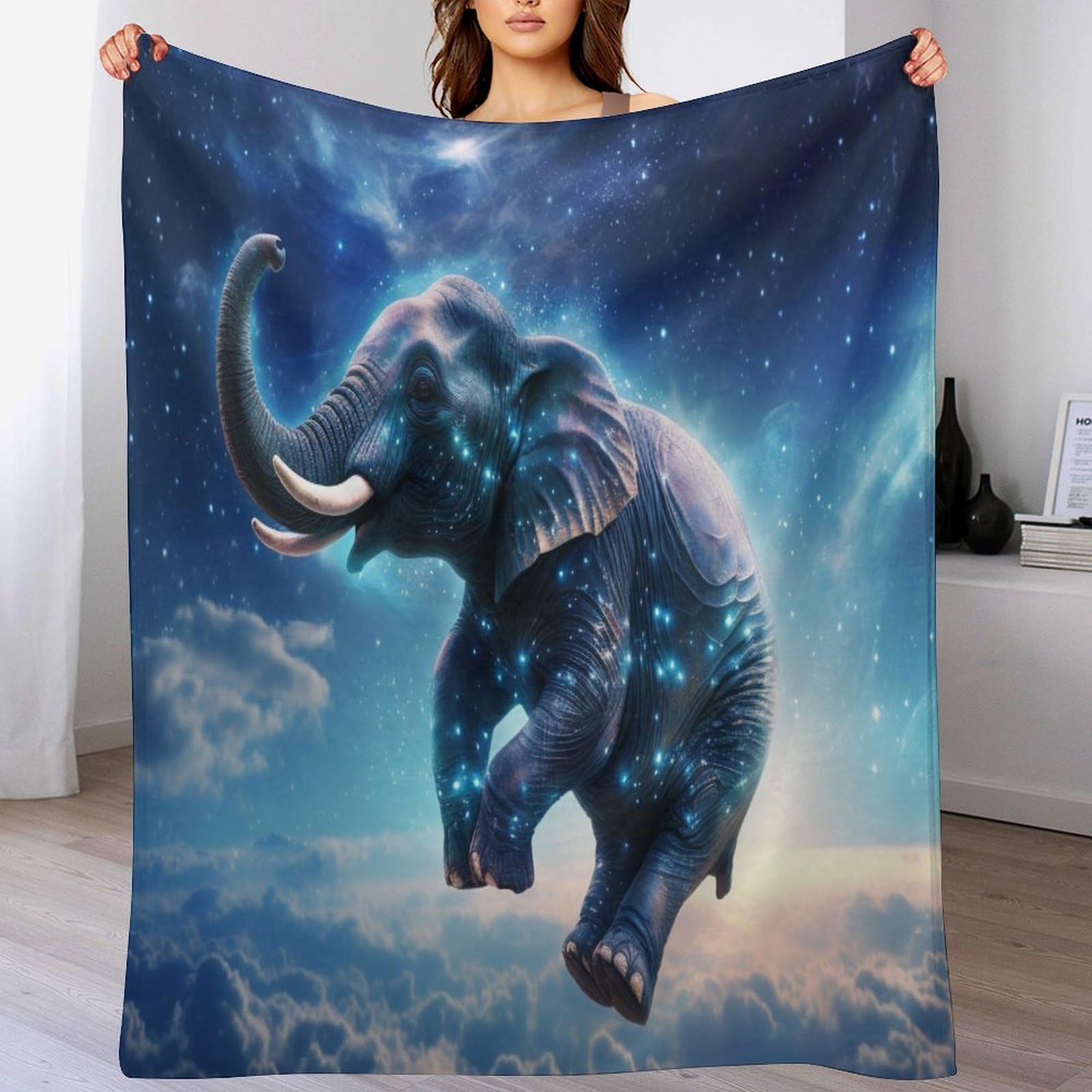 Couverture éléphant contre le froid : couverture polaire douce lit 150x200