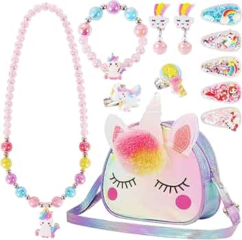 Sac Licorne A Bijoux Enfants Fille, Bijoux Enfant Collier