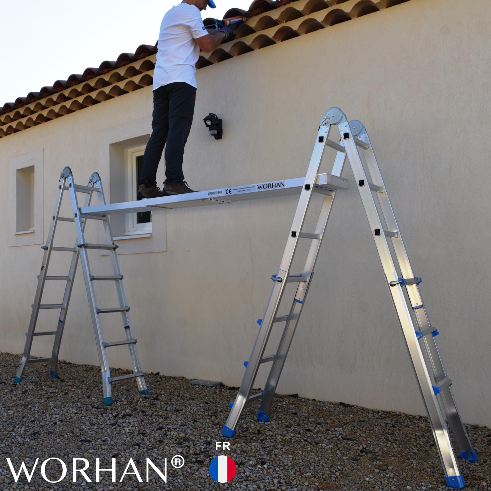 Plateforme Extensible de Travail Télescopique Planche Extra Robuste jusqu'à 300kg avec 2 Poignées Surface Gravée Antidérapante TP300