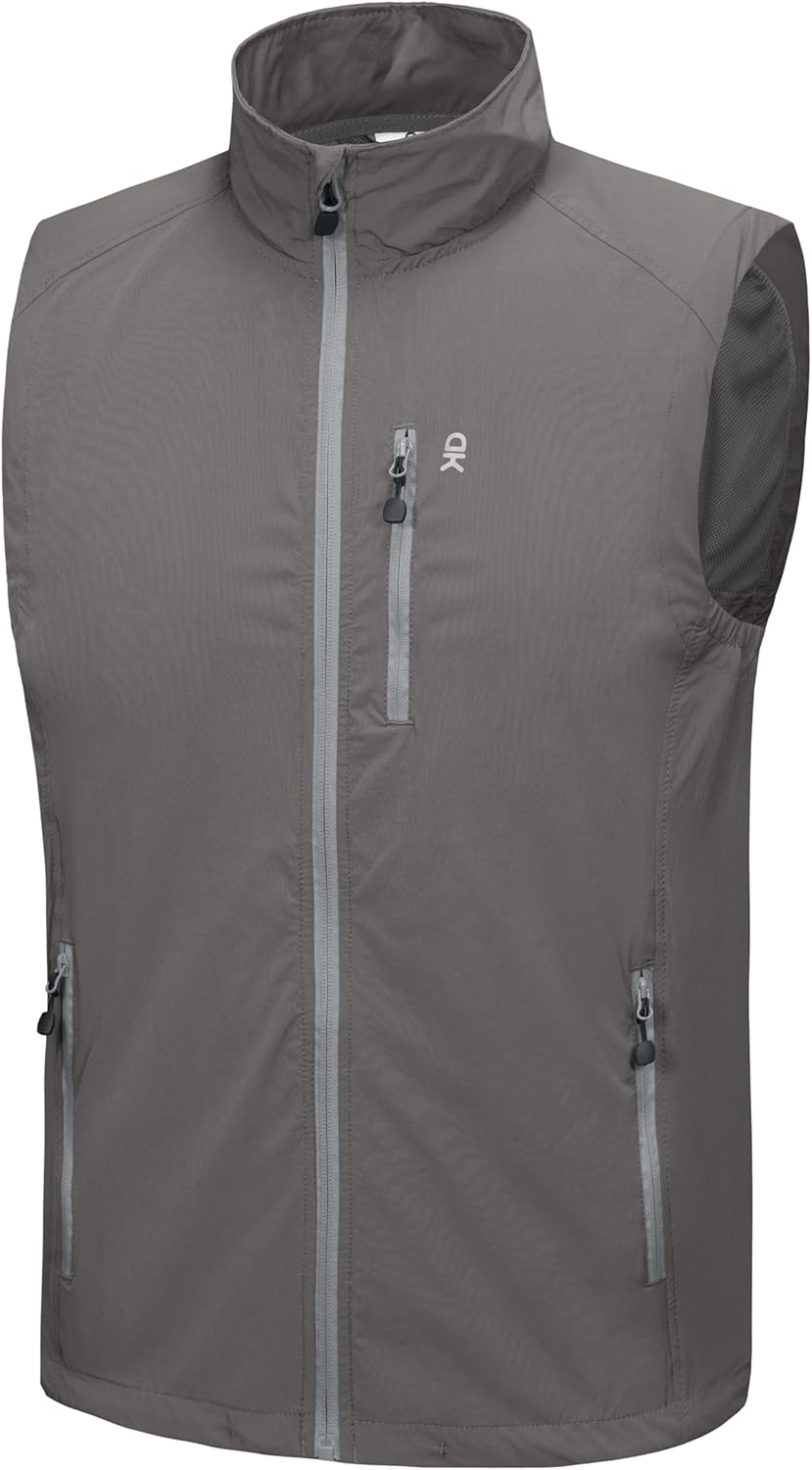 Little Donkey Andy Men's Lightweight Quick Dry Vest Packble Outerwear Sleeveless Windproof Jacket for Golfing Cycling Running