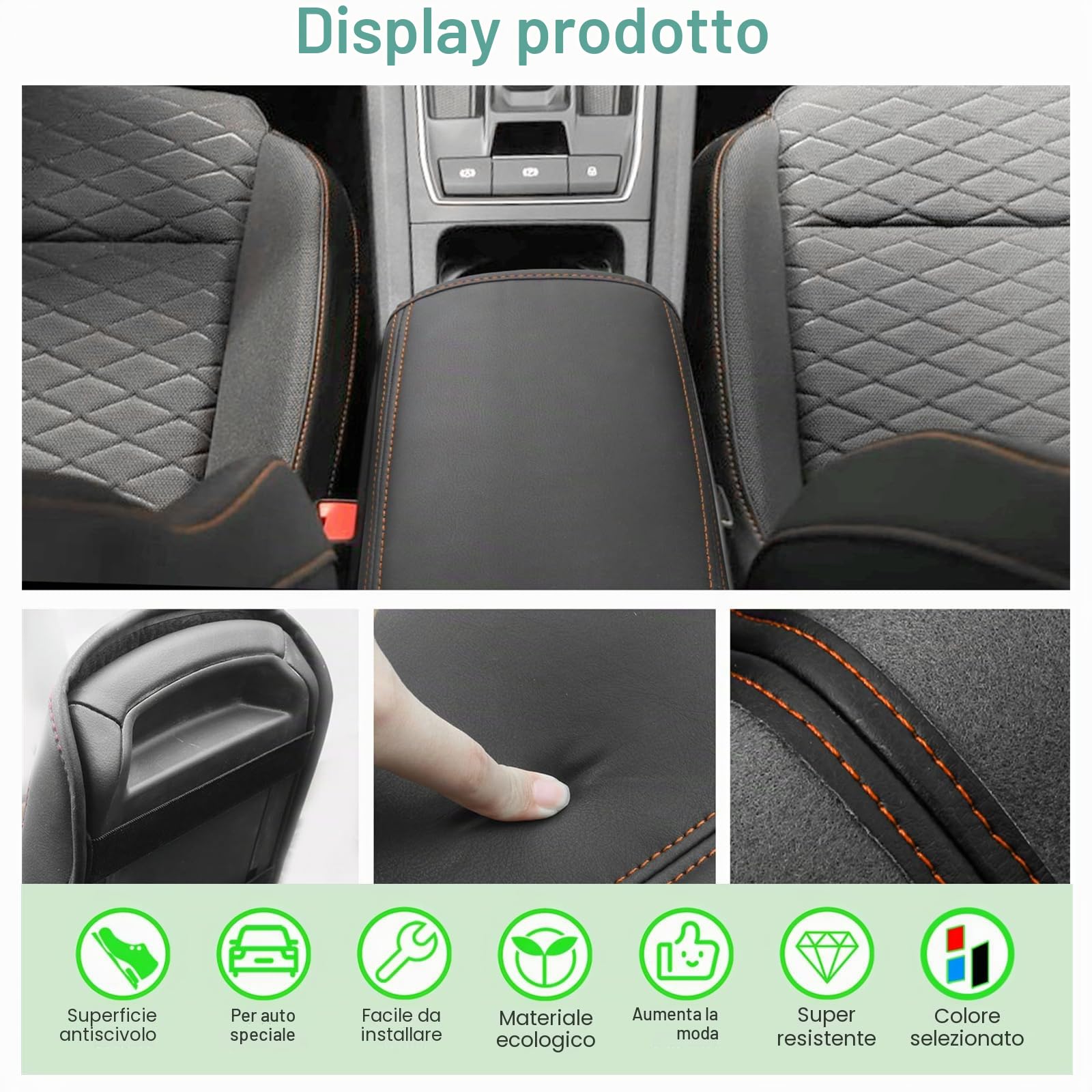 GAFAT 2020-2024 2025 Seat Leon MK4/ Cuprα Formentor Copertura Bracciolo, Seat Leon Cupr? 4 5F KL ST FR Console Centrale Protezione in Pelle, Accessori Seat Leon MK4, Accessori Formentor (Ottone)