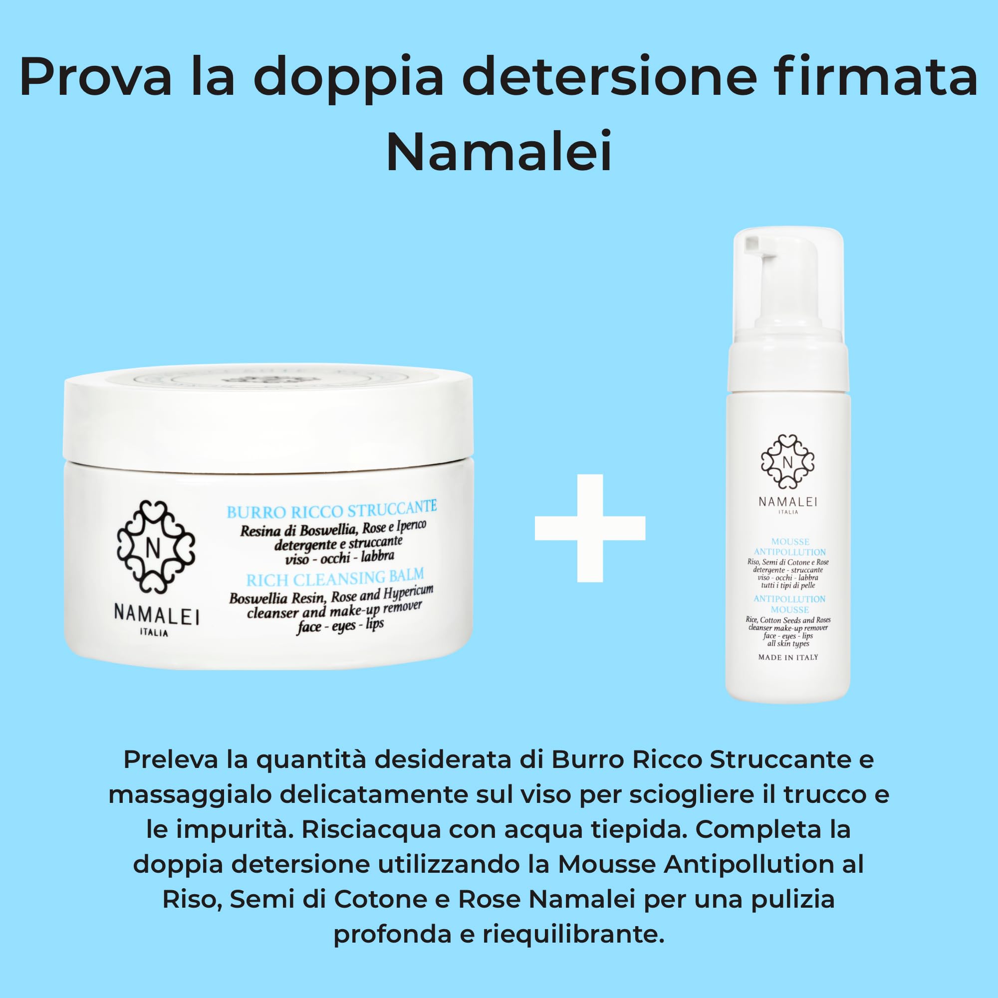 Burro Ricco Struccante Resina di Boswellia, Iperico e Rose, Detergente Viso Occhi e Labbra, 200 ML