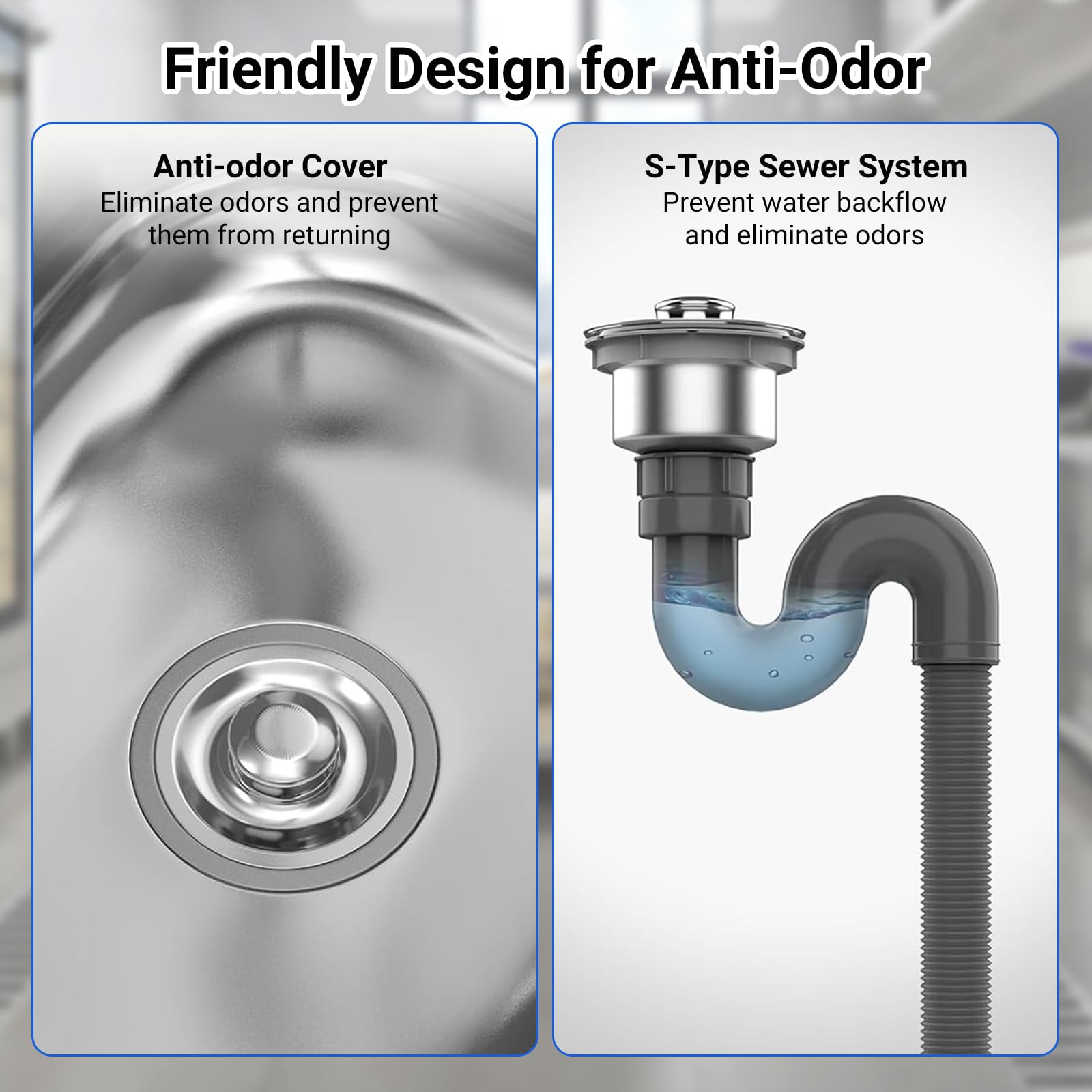 Garvee Évier utilitaire professionnel en acier inoxydable 304 – Cuve distinctif autoportante, robinet eau chaude/froide – Facile à nettoyer, usage intensif – Parfait cuisine, buanderie, salle de bain,