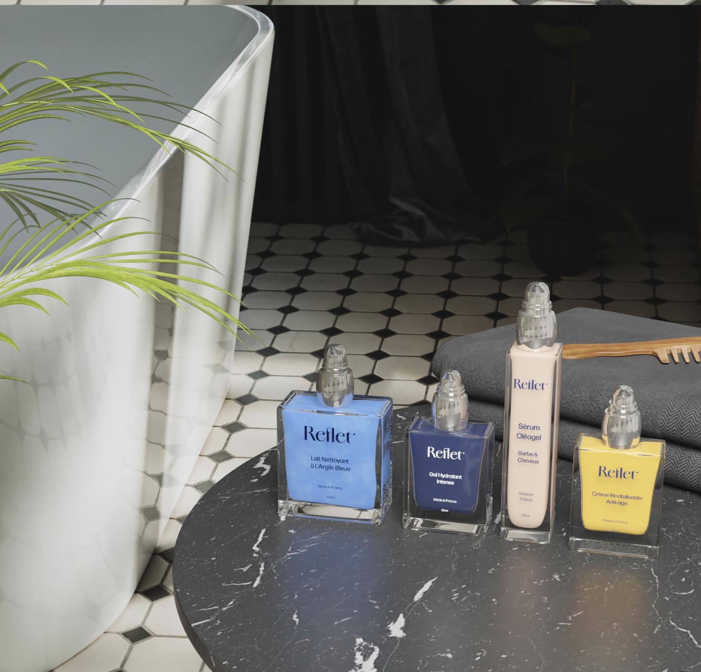 Reflet Cosmetique – Set Ritual Revitalisierend angereichert – Gesichtsreiniger + feuchtigkeitsspendendes Gesichtsserum + Bart- und Haarserum + Anti-Aging Gesicht