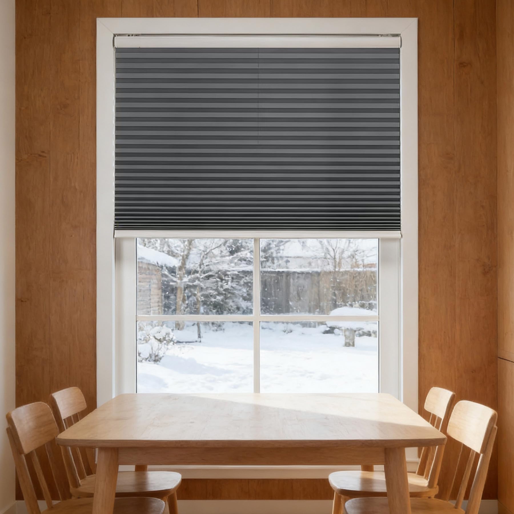 Store plissé 52x120 cm gris dim-out pour fenêtres et portes de terrasse