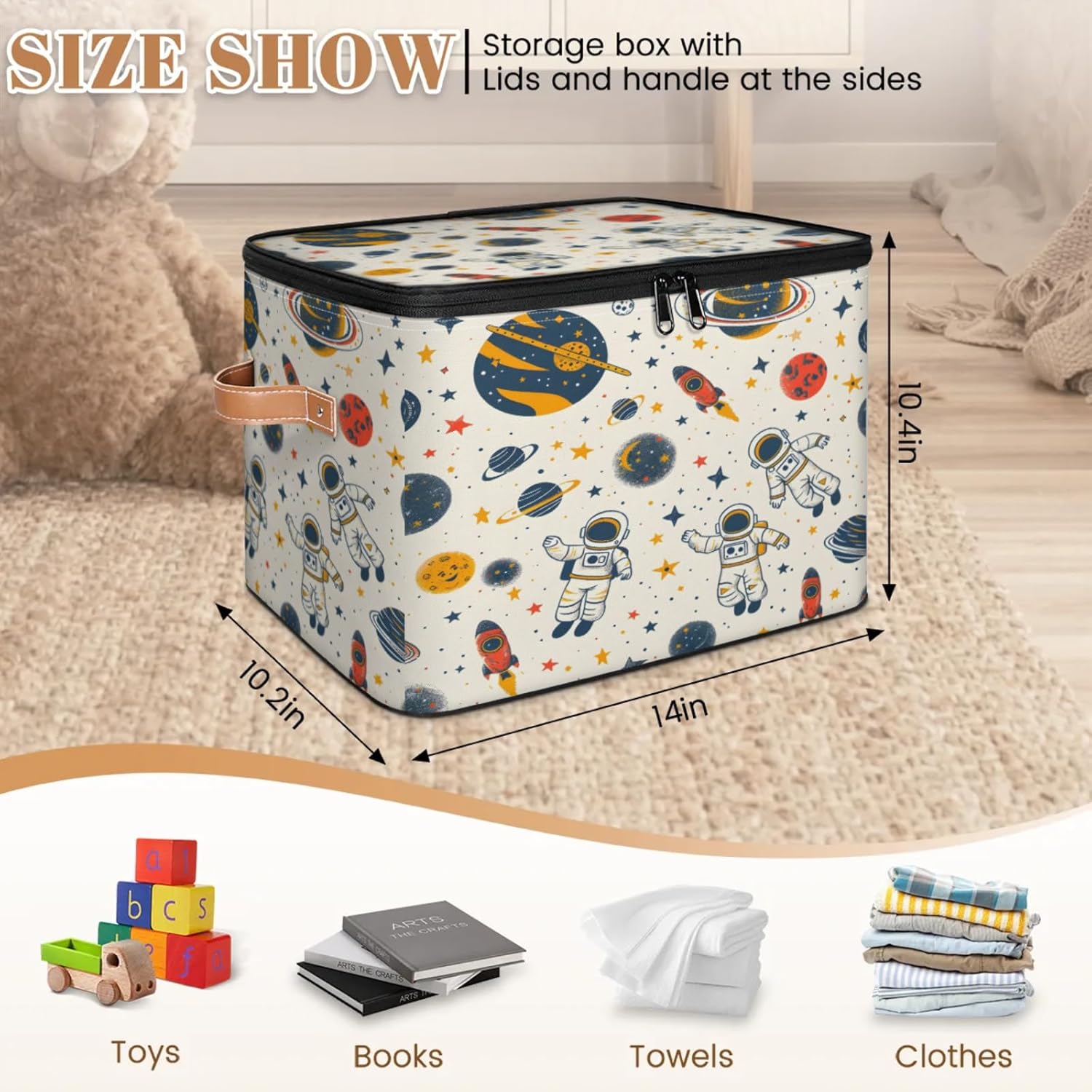 2-Pack Storage bins with lids - 26 quart organizer bins - Collapsible fabric storage bins with sturdy handles and double zipper tops - Versatile for home, toys, dorm rooms