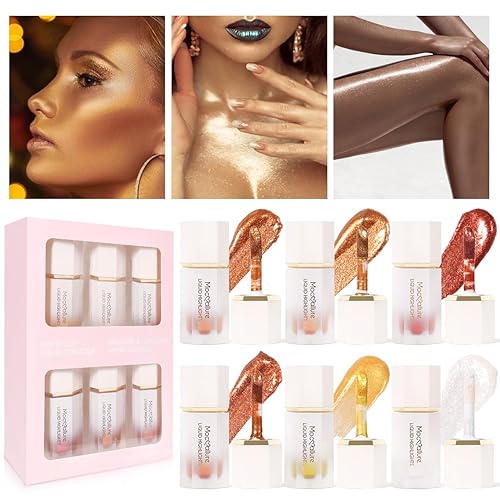 Rubor líquido de terciopelo de 6 colores, resaltador facial mate natural, brillo corporal brillante de alto brillo, maquillaje líquido natural de