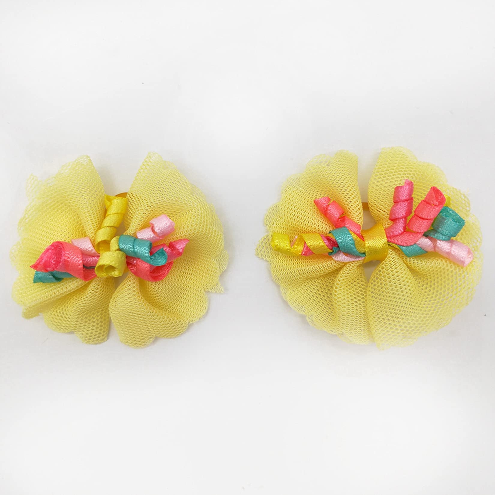 WofMeowGu 50pcs Dog Hair Bows Multicolored Color Hair Ties with Rubber Bands - Image 4